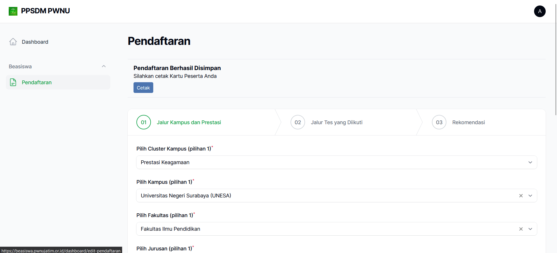 Beasiswa PWNU screenshot 2
